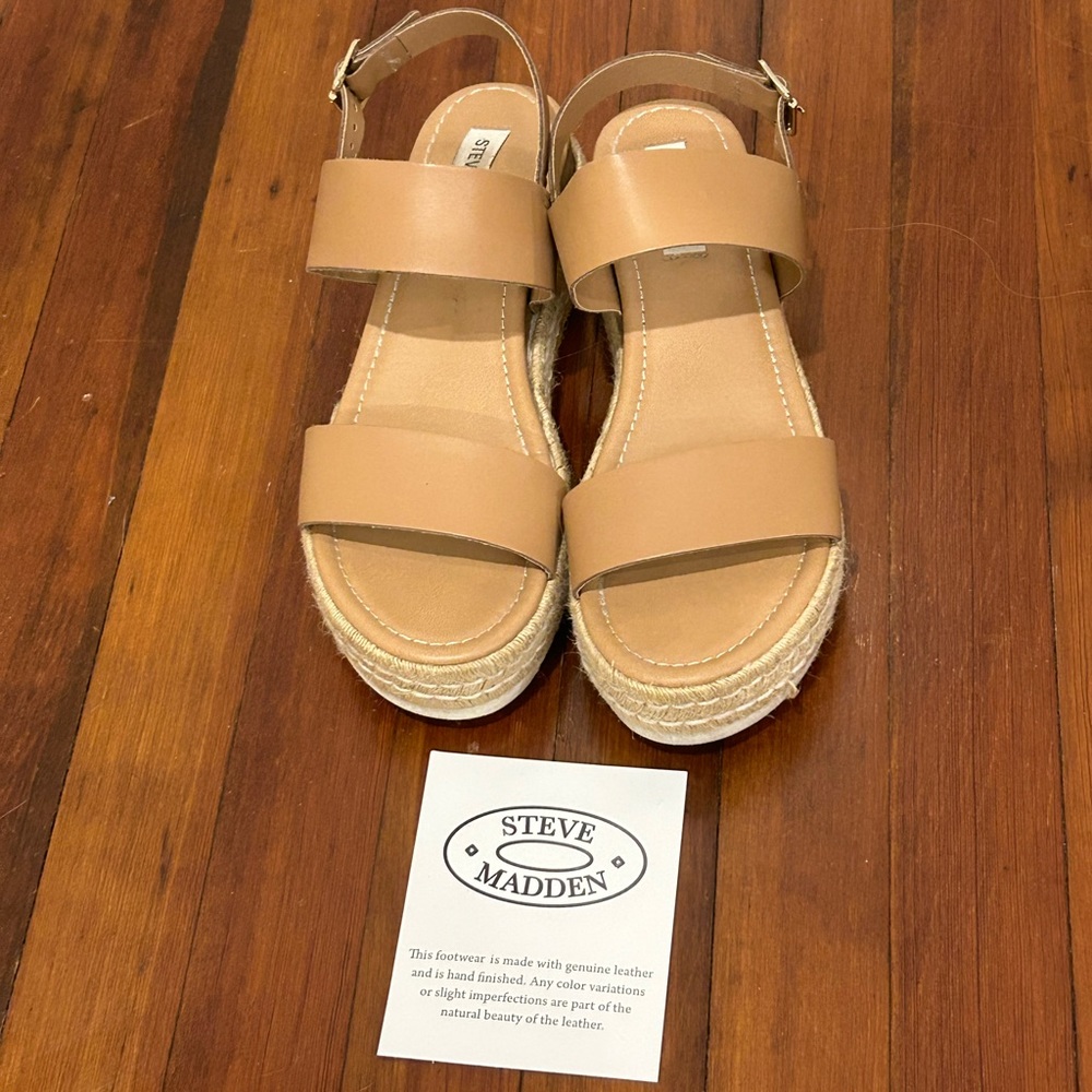Steve Madden Tan Platform Sandals
